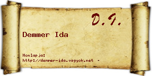 Demmer Ida névjegykártya